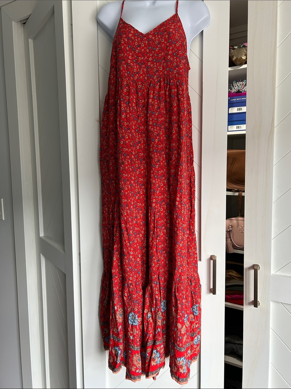 NATURAL LIFE Red Floral Maxi Jumpsuit